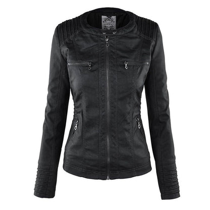 Veste Motarde En Cuir À Capuche Pour Femme | Hiver