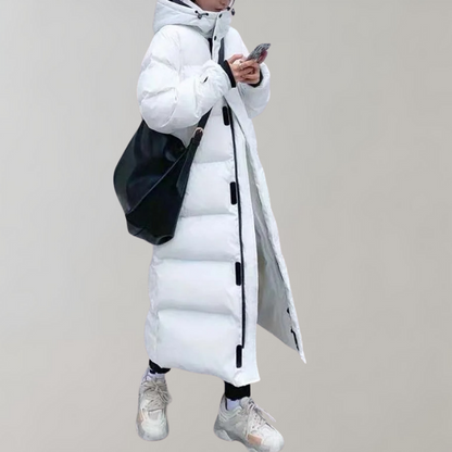 Longue Veste Doudoune Pour Femme Avec Capuche | Fermeture Éclair
