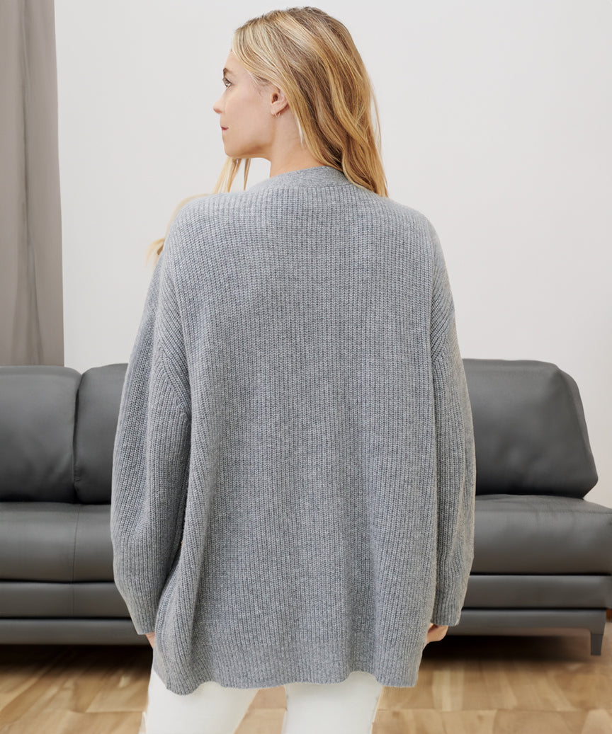Cardigan D'hiver À Manches Longues Pour Femme | Coupe Oversize