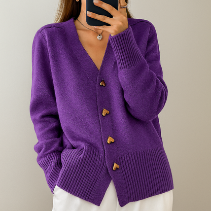 Cardigan stylé pour femme avec col en V | Fermeture à boutons