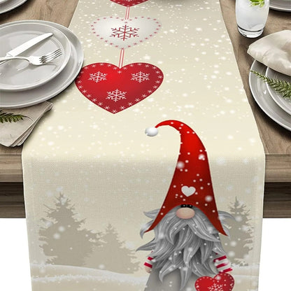 Chemin De Table De Noël | Flocons De Neige Et Gnomes