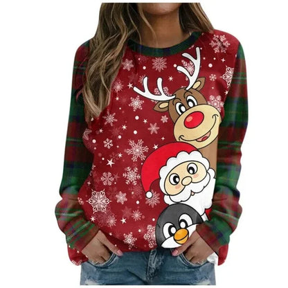 Tops De Noël Pour Femme Avec Imprimé | Manches Longues