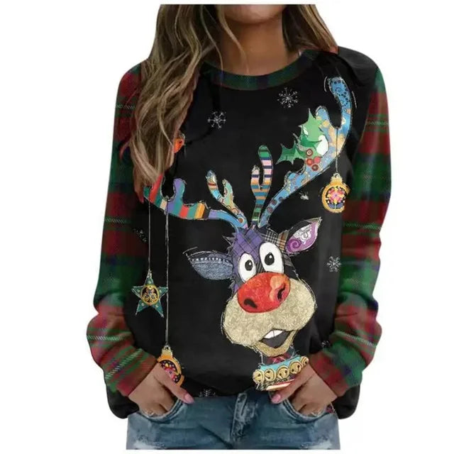 Tops De Noël Pour Femme Avec Imprimé | Manches Longues