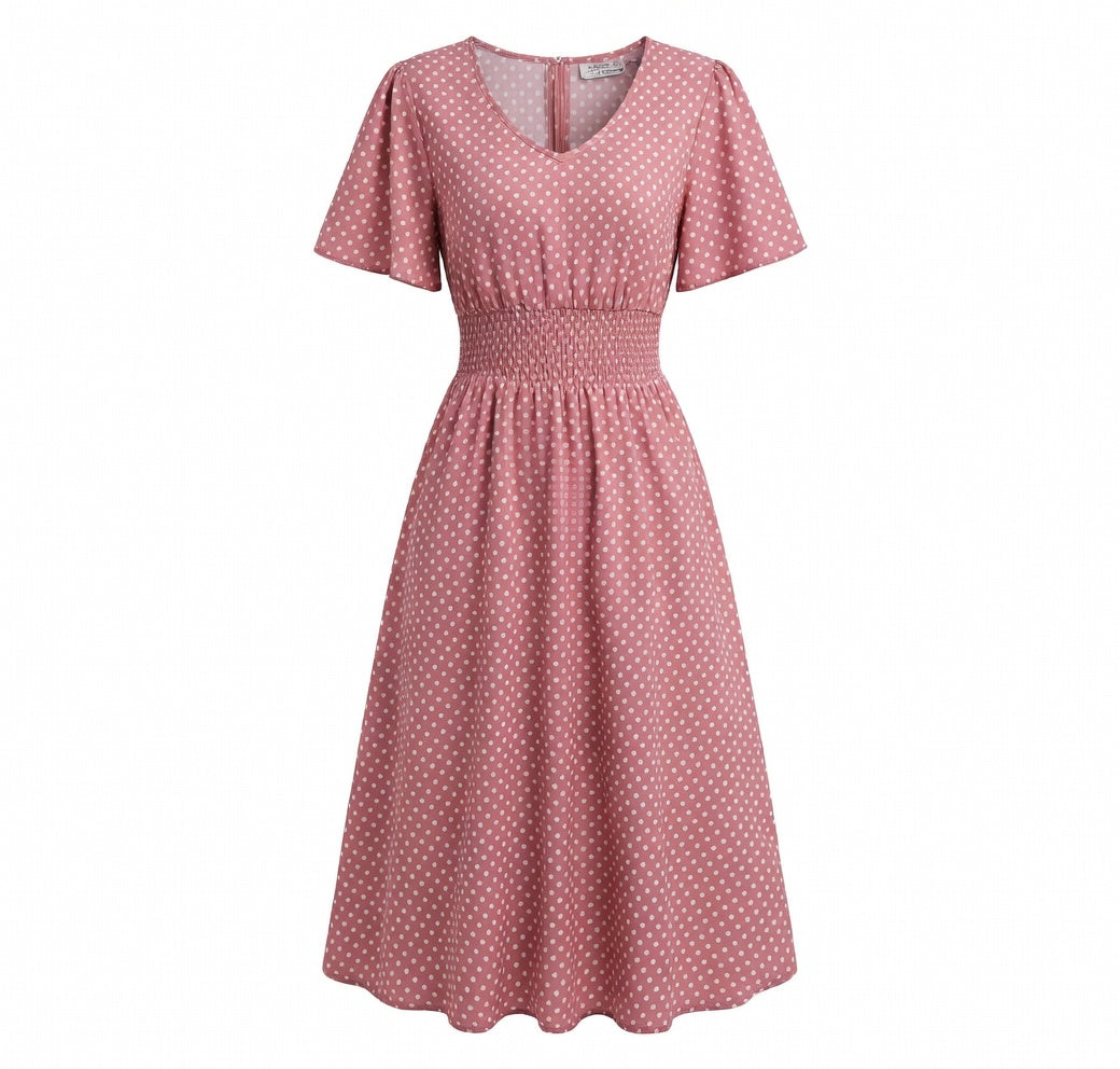Robe femme coton à pois été