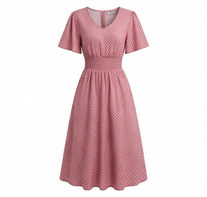 Robe femme coton à pois été
