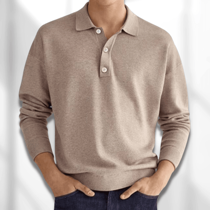 Polo Décontracté À Manches Longues Pour Homme | Coupe Décontractée