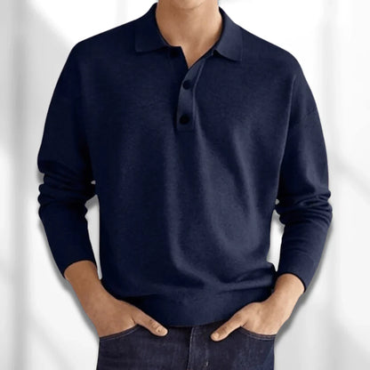 Polo Décontracté En Tricot Pour Homme | Manches Longues