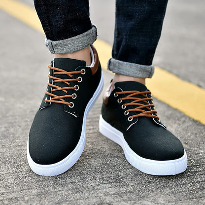 Baskets Décontractées À Lacets Pour Homme | Semelle Blanche