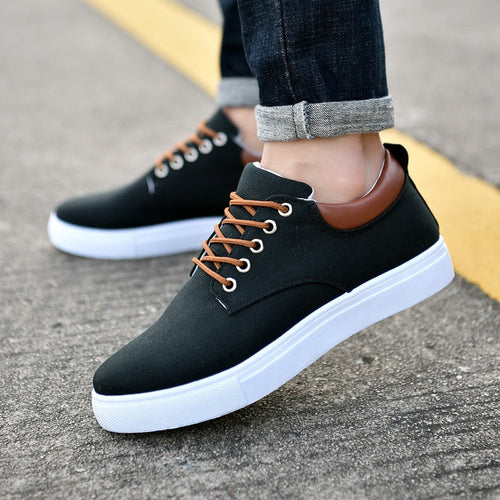 Baskets Décontractées À Lacets Pour Homme | Semelle Blanche