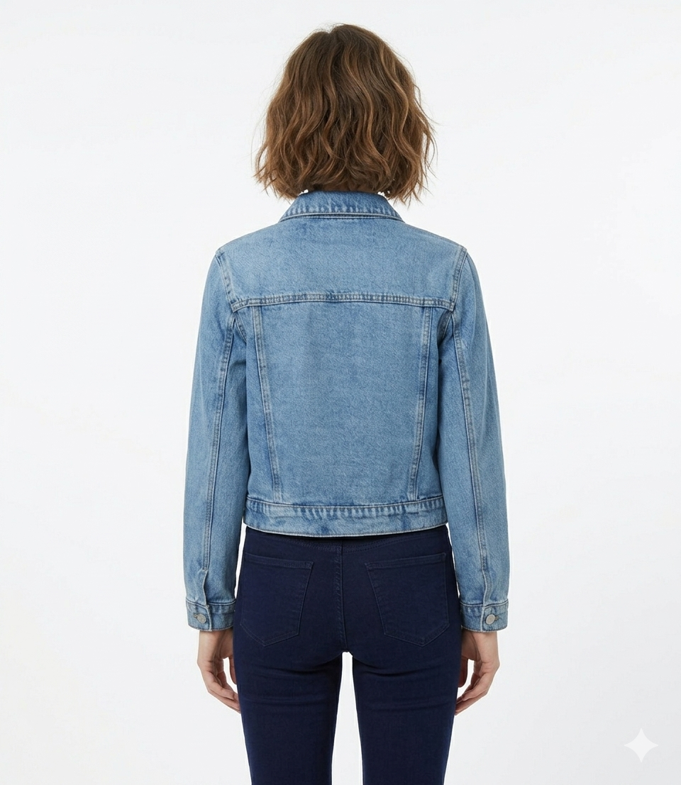 Veste en jean femme manches longues printemps coton
