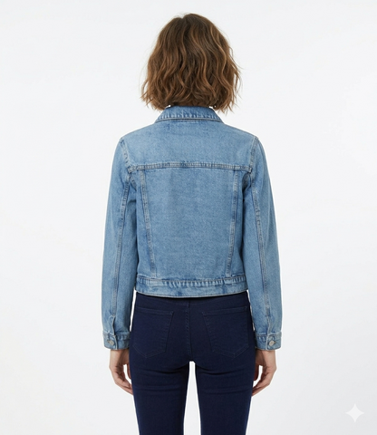 Veste en jean femme manches longues printemps coton