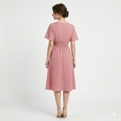 Robe femme coton à pois été