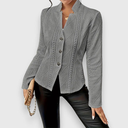 Blazer En Tricot À Manches Longues Pour Femme | Boutonné