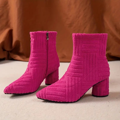 Bottes Pour Femme Avec Talon Tendance | Couleur Unie