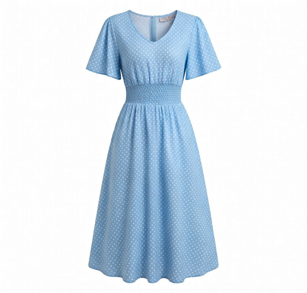 Robe femme coton à pois été