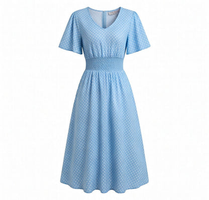 Robe femme coton à pois été