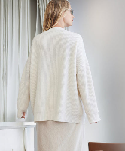 Cardigan Côtelé À Col En V Pour Femme | Grande Taille