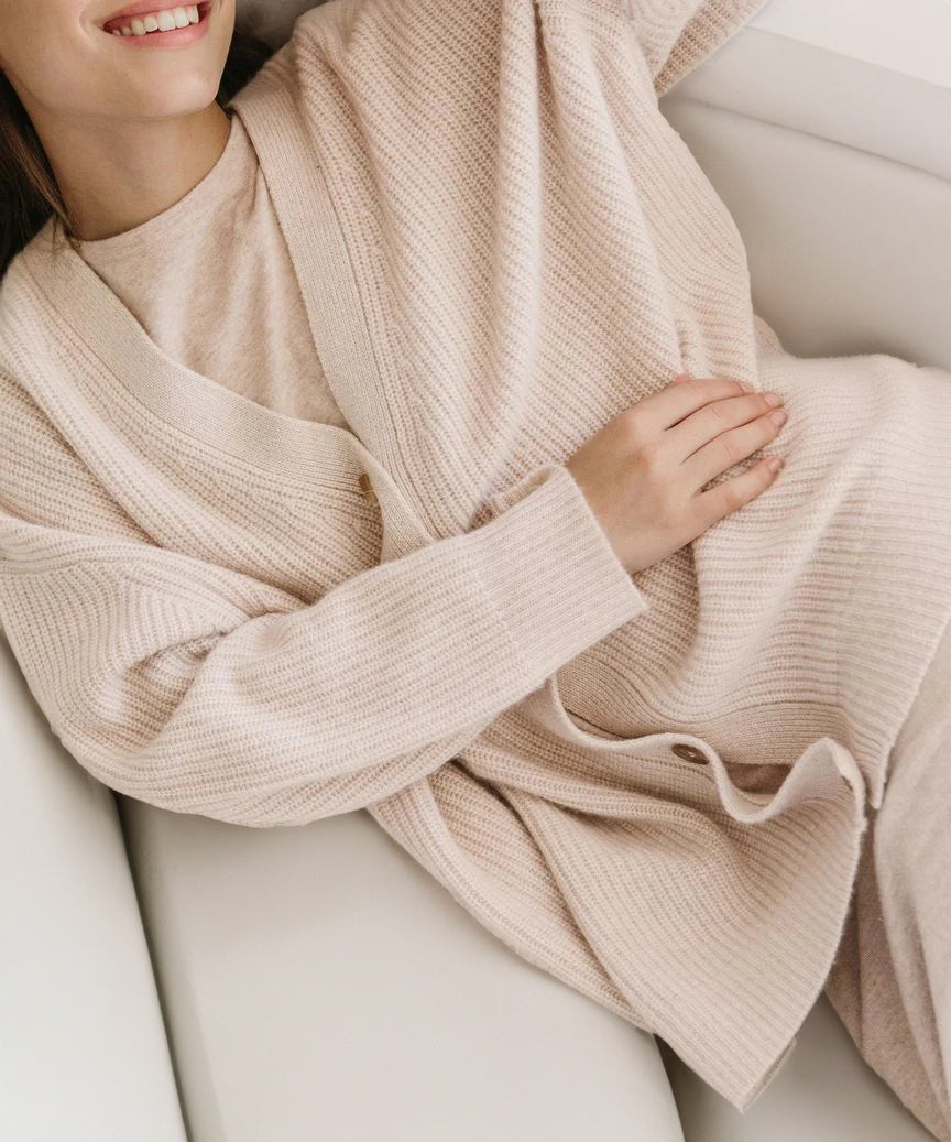 Cardigan Côtelé À Col En V Pour Femme | Grande Taille