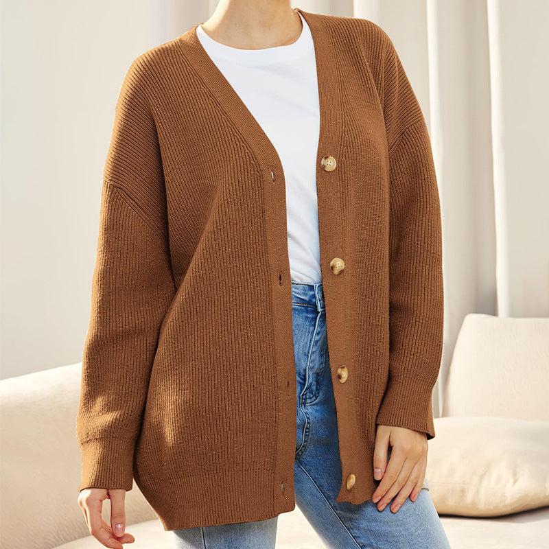 Cardigan Côtelé À Col En V Pour Femme | Grande Taille