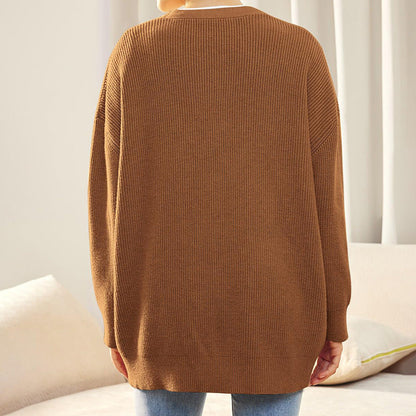 Cardigan Côtelé À Col En V Pour Femme | Grande Taille