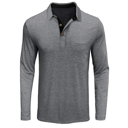 Polo À Manches Longues Pour Homme | Poche Poitrine