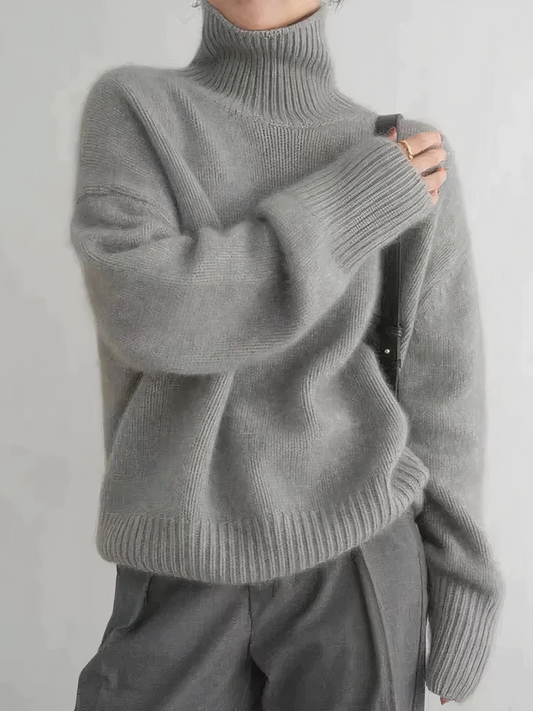 Pull D'hiver Tendance En Cachemire À Col Roulé Pour Femme | Manches Longues