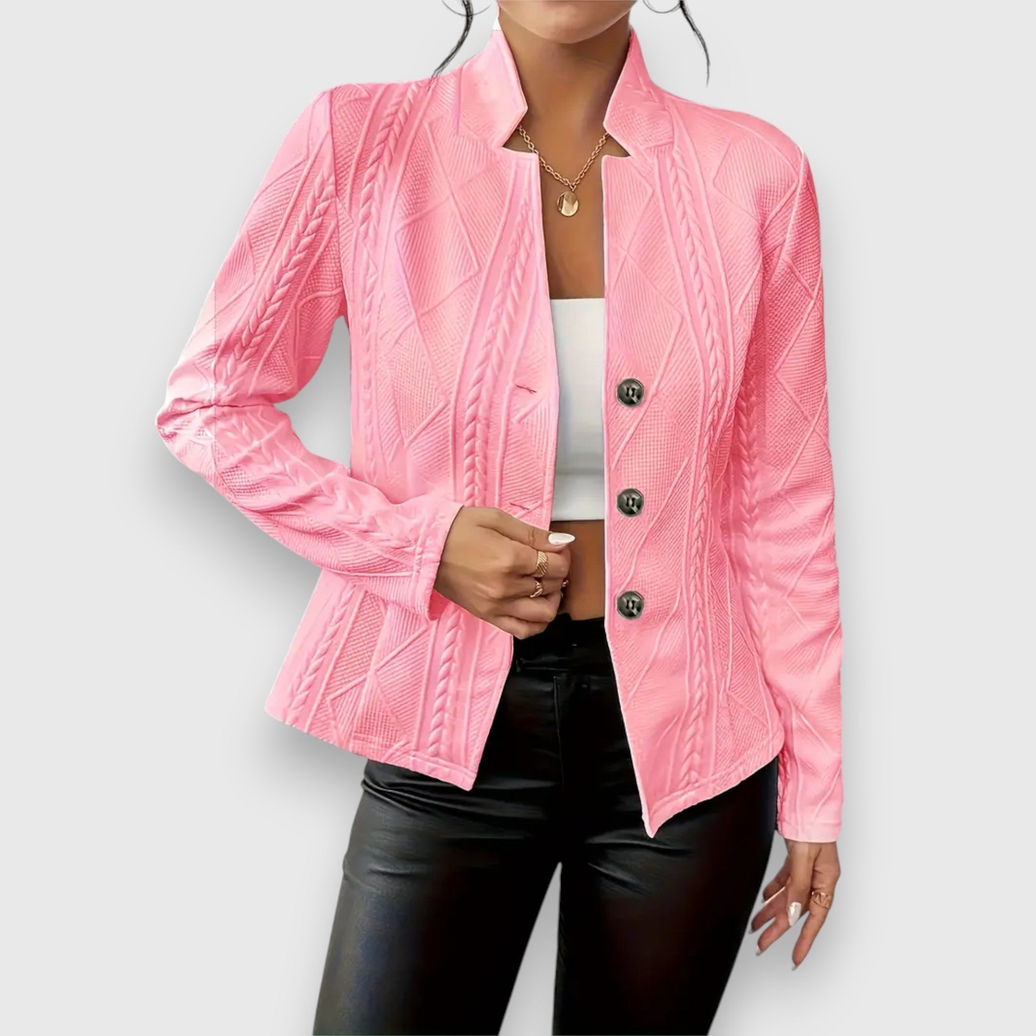 Blazer En Tricot À Manches Longues Pour Femme | Boutonné