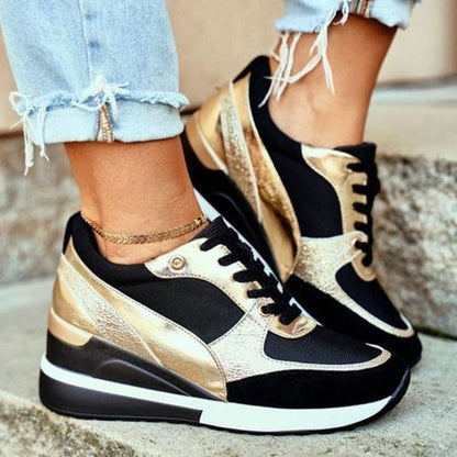 Baskets Compensées À Lacets Pour Femme | Décontractées