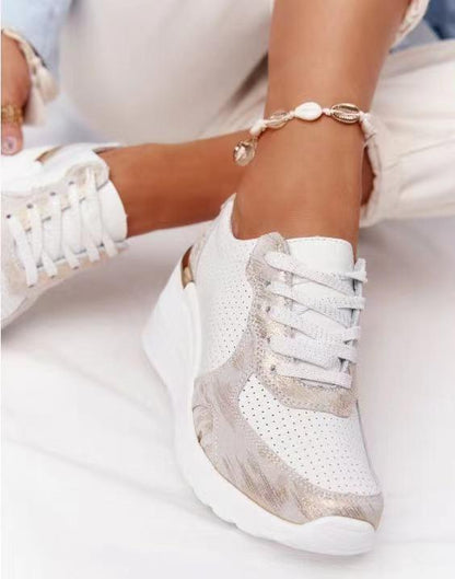 Baskets Compensées À Lacets Pour Femme | Décontractées
