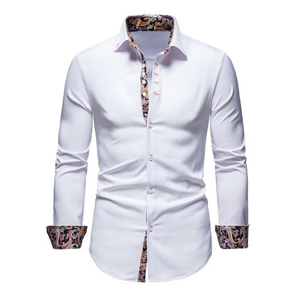 Chemise Homme Cintrée Imprimée À Manches Longues | Tendance
