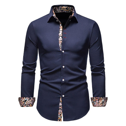 Chemise Homme Cintrée Imprimée À Manches Longues | Tendance