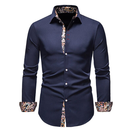 Chemise Homme Cintrée Imprimée À Manches Longues | Tendance