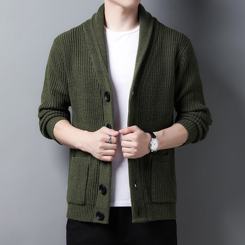 Cardigan À Manches Longues En Tricot Pour Homme | Boutonné