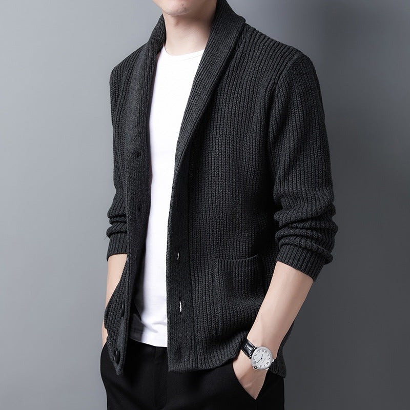 Cardigan À Manches Longues En Tricot Pour Homme | Boutonné