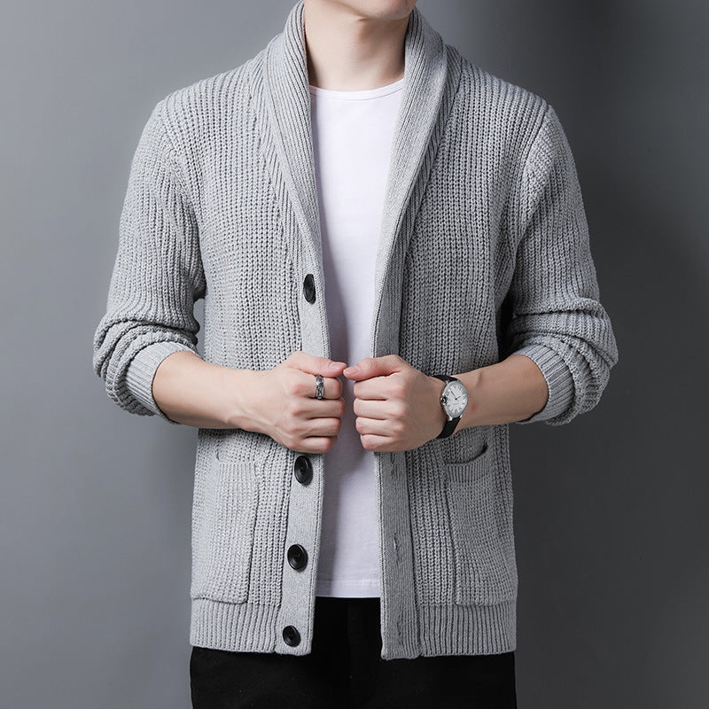 Cardigan À Manches Longues En Tricot Pour Homme | Boutonné