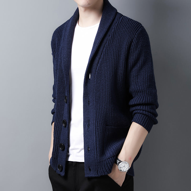 Cardigan À Manches Longues En Tricot Pour Homme | Boutonné