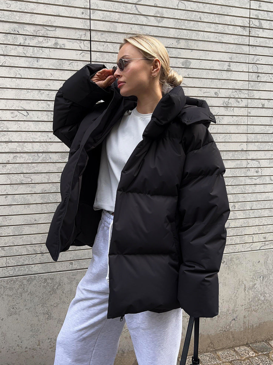 Doudoune D'hiver À Capuche Pour Femme | Manches Longues