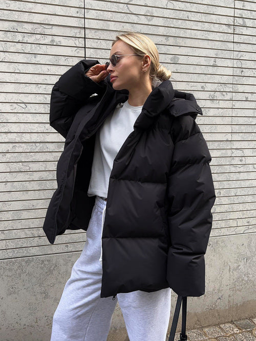Doudoune D'hiver À Capuche Pour Femme | Manches Longues