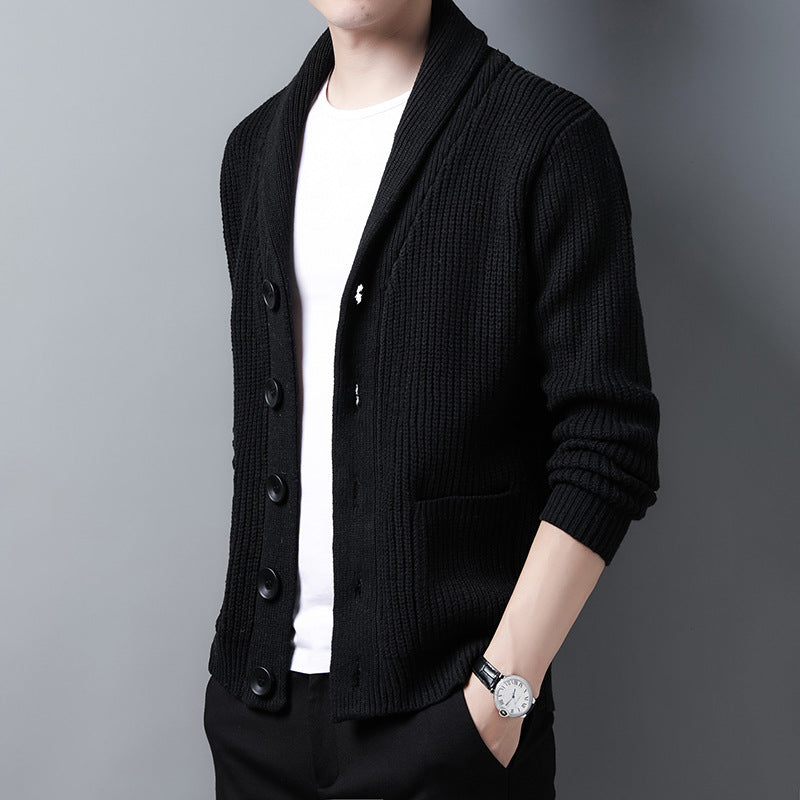 Cardigan À Manches Longues En Tricot Pour Homme | Boutonné