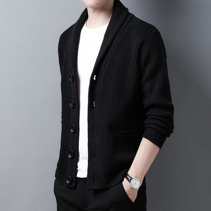 Cardigan À Manches Longues En Tricot Pour Homme | Boutonné