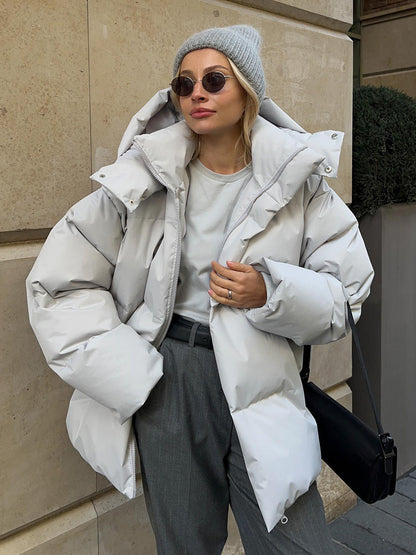 Doudoune D'hiver À Capuche Pour Femme | Manches Longues