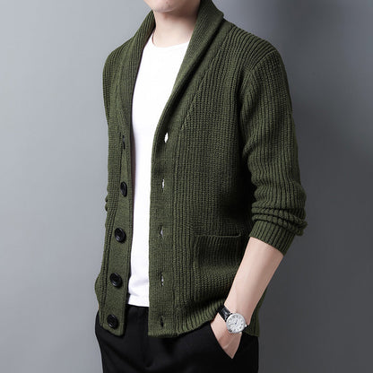 Cardigan À Manches Longues En Tricot Pour Homme | Boutonné