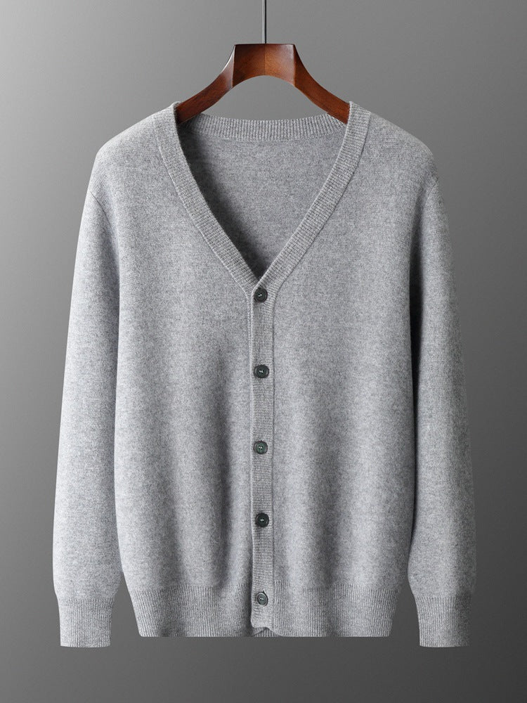Cardigan homme avec col en V et manches longues | Coupe ample