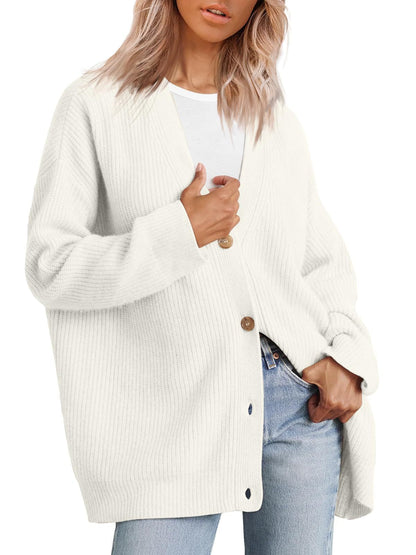 Cardigan Oversize Décontracté À Boutons Pour Femme | Hiver