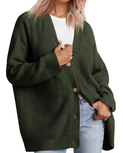 Cardigan Oversize Décontracté À Boutons Pour Femme | Hiver