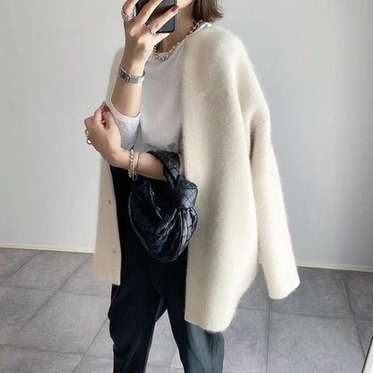 Cardigan D’Hiver Boutonné Pour Femme | Long