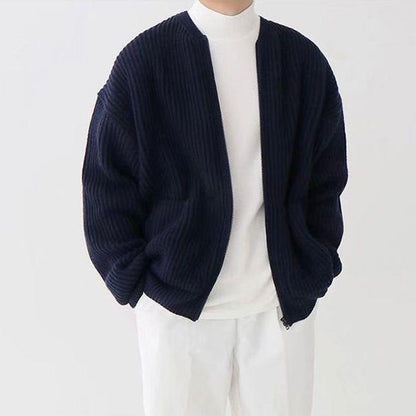 Cardigan En Maille Avec Fermeture Éclair Pour Homme | Manches Longues