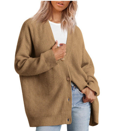 Cardigan Oversize Décontracté À Boutons Pour Femme | Hiver