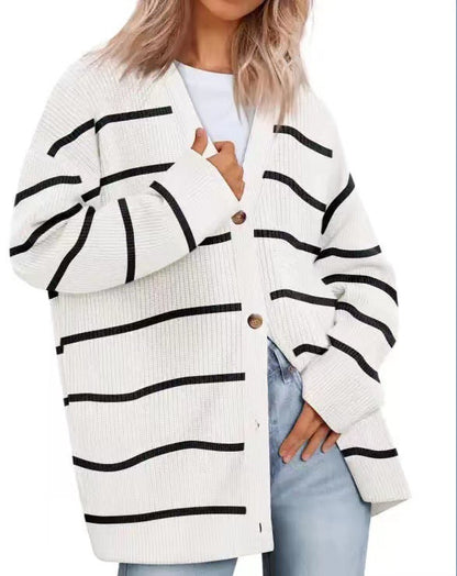 Cardigan Oversize Décontracté À Boutons Pour Femme | Hiver