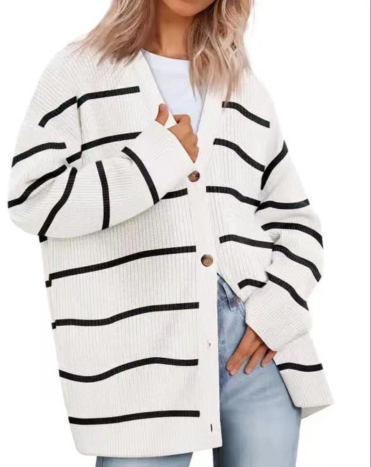Cardigan Oversize Décontracté À Boutons Pour Femme | Hiver